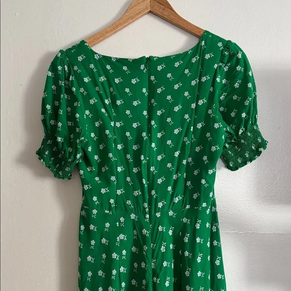 J. Crew Puff-sleeve midi dress in bandana flowers print EUC